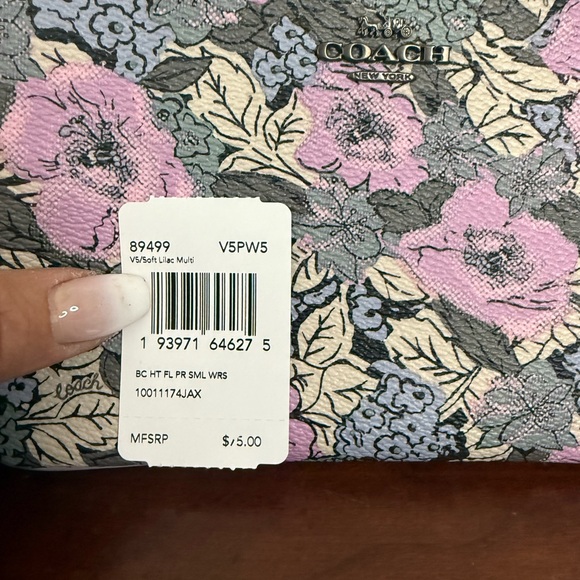 Coach NWT Floral Wristlet Clutch - Lilac and Blue medium wristlet - Picture 6 of 11
